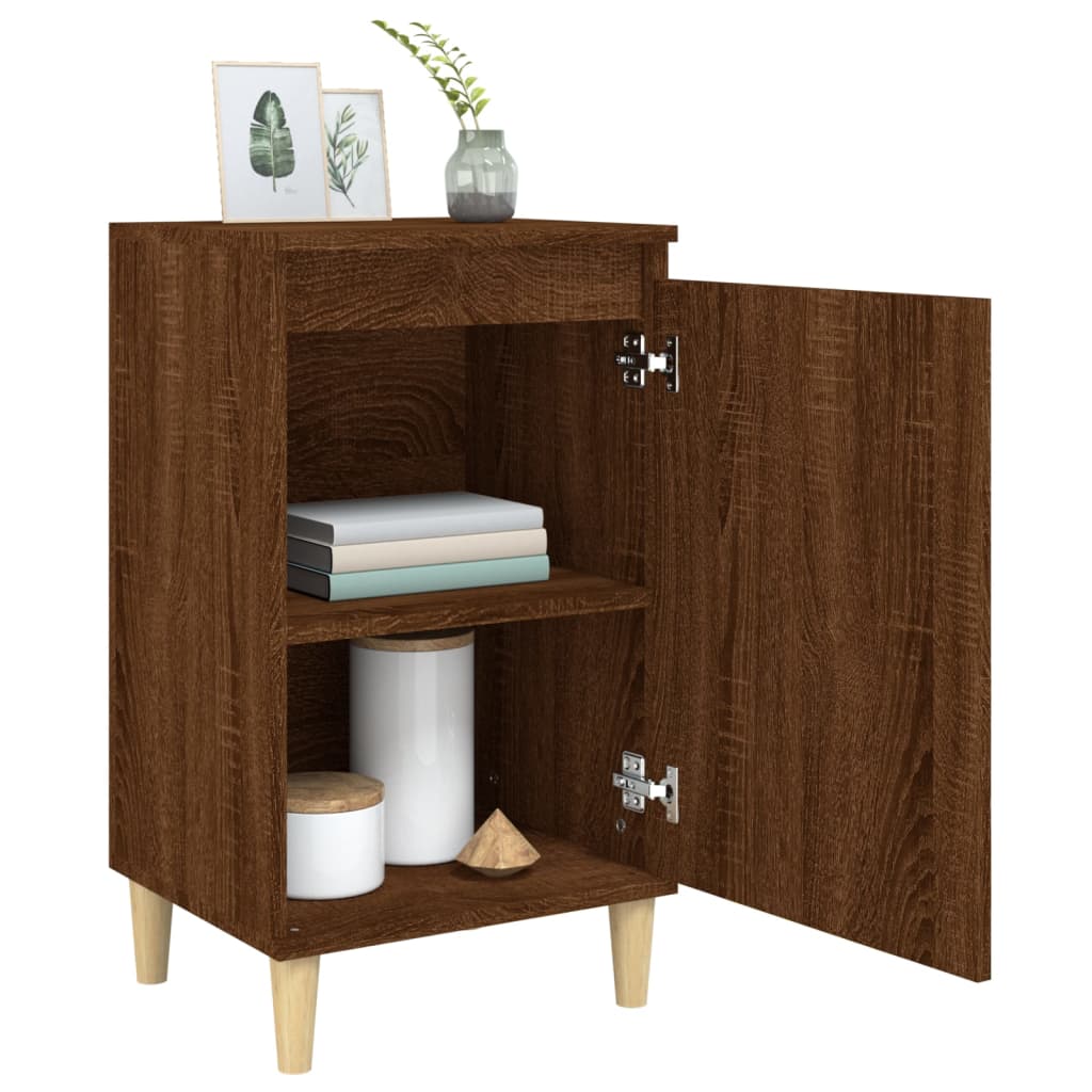 Brown Oak Bedside Cabinet 40x35x70 cm - Engineered Wood
