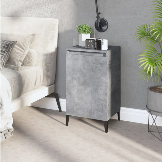 Concrete Grey Bedside Cabinet, Engineered Wood, 40x35x70 cm