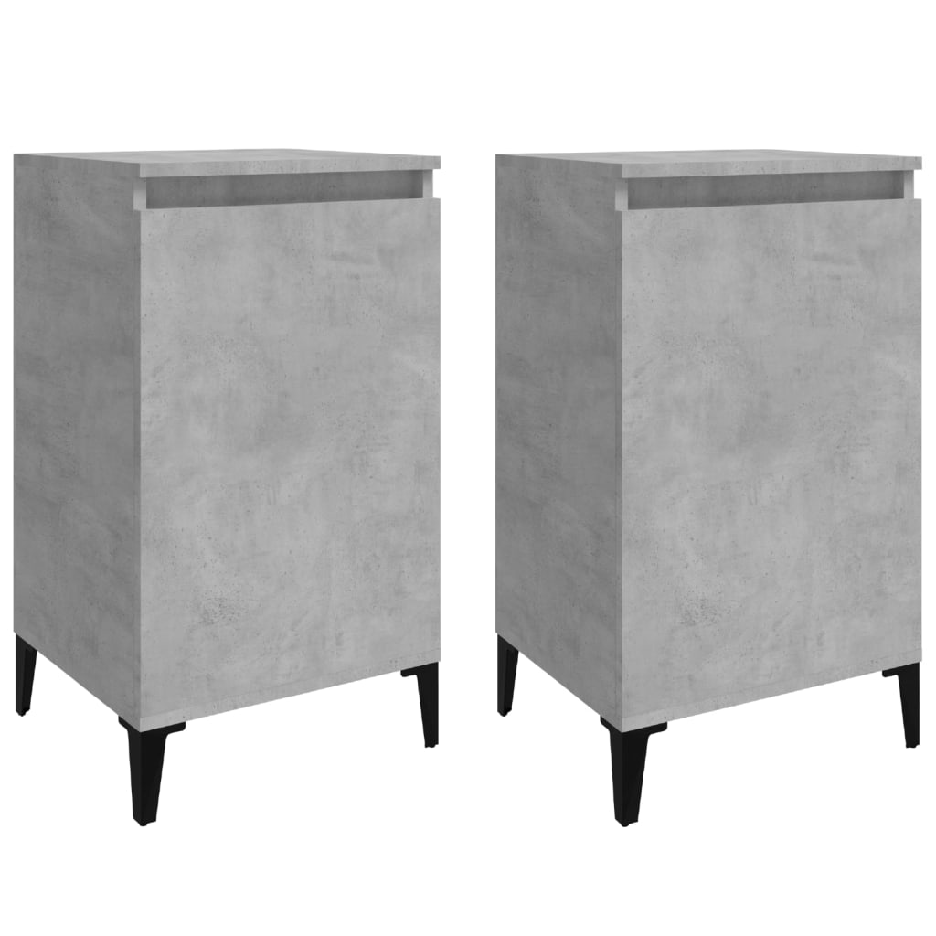 Concrete Grey Bedside Cabinets 2 pcs - Engineered Wood 40x35x70 cm