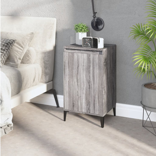 Grey Sonoma Bedside Cabinet, Engineered Wood, 40x35x70 cm