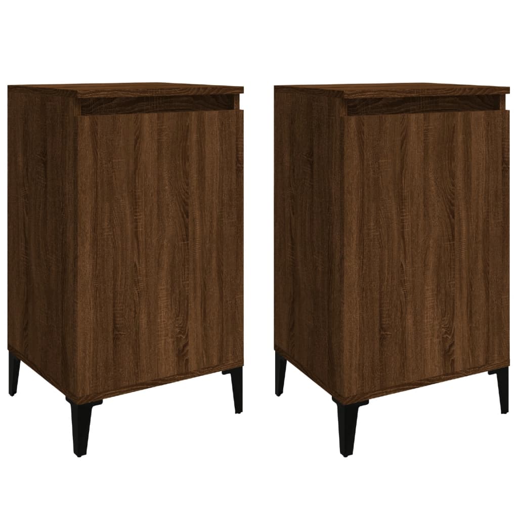 Brown Oak Bedside Cabinets 2 pcs, 40x35x70 cm, Engineered Wood