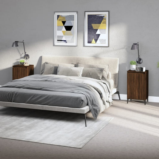 Brown Oak Bedside Cabinets 2 pcs, 40x35x70 cm, Engineered Wood