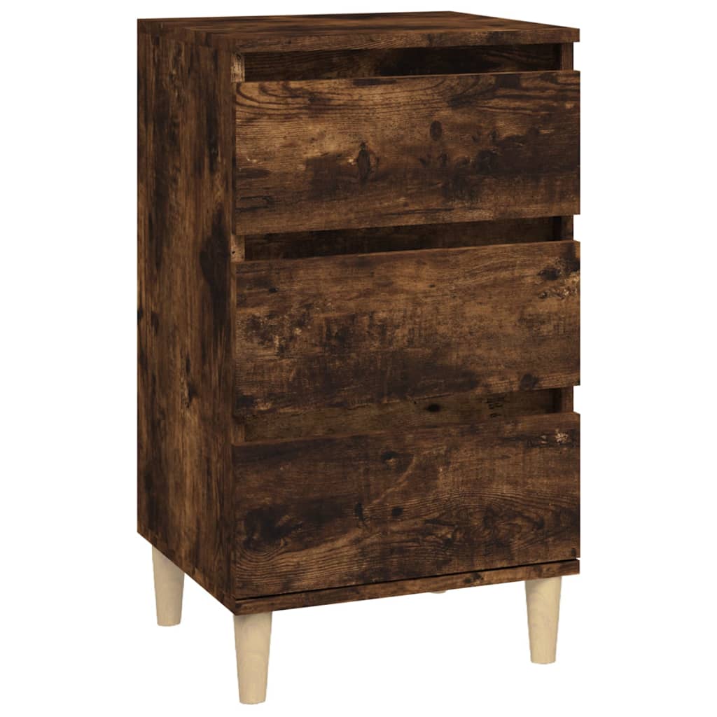 Smoked Oak Bedside Cabinet, Engineered Wood, 40x35x70 cm