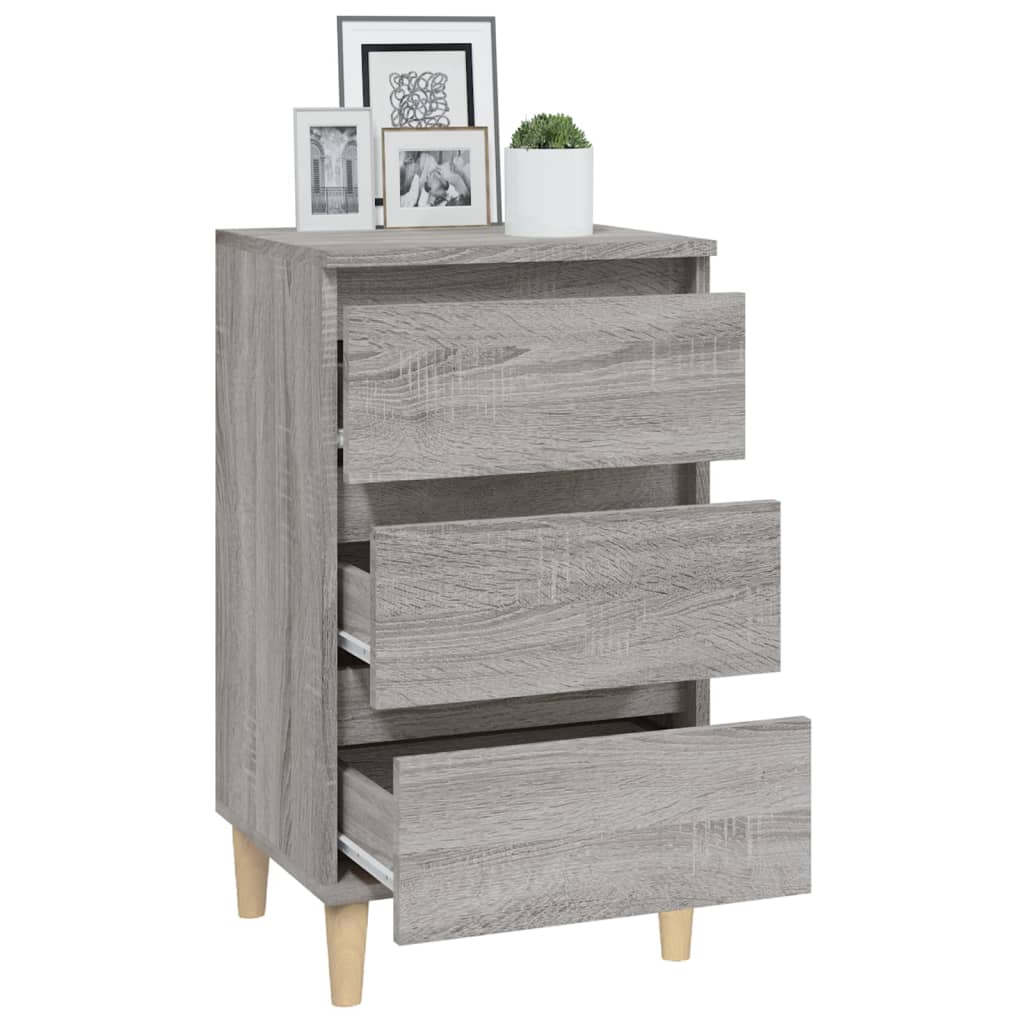 Grey Sonoma Bedside Cabinet, Engineered Wood 40x35x70 cm