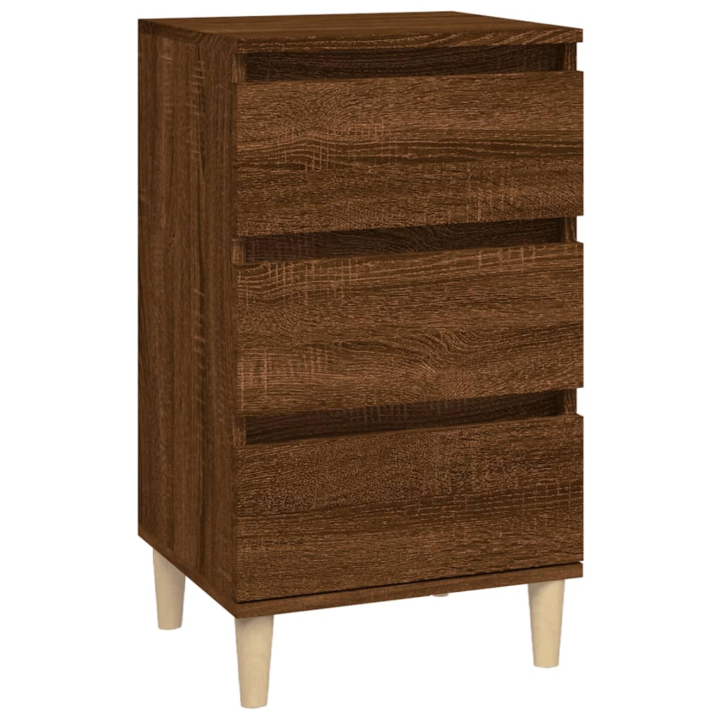 Brown Oak Bedside Cabinet 40x35x70 cm - Engineered Wood