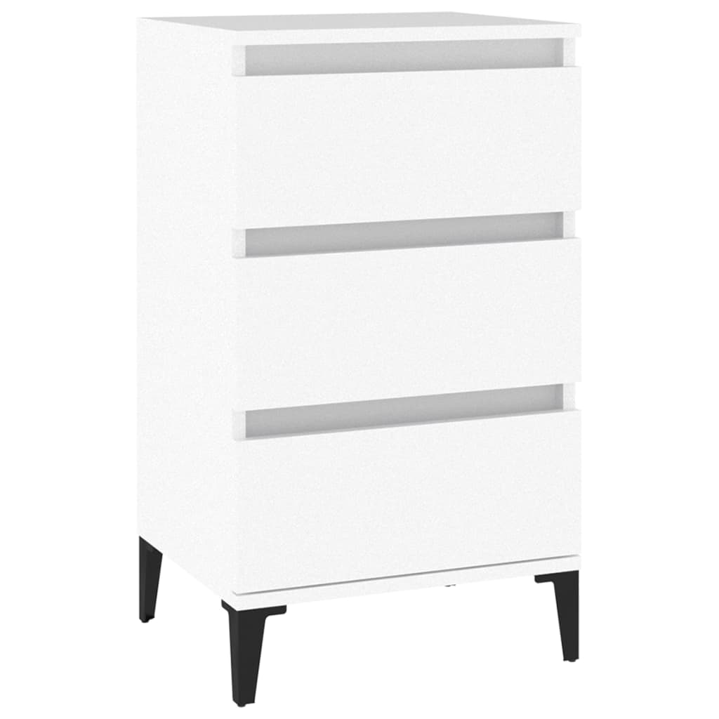 White Bedside Cabinet, Engineered Wood, 40x35x70 cm