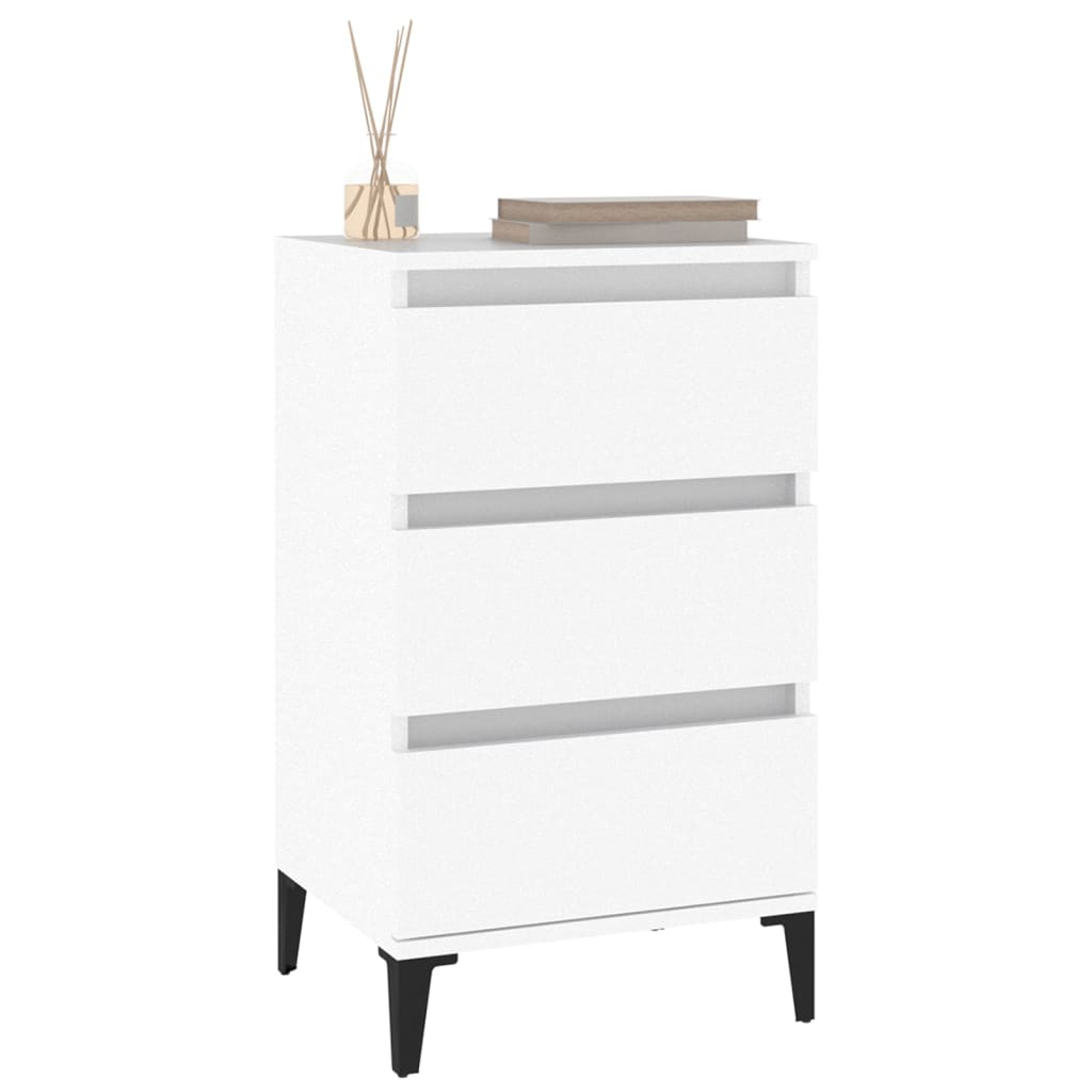 White Bedside Cabinet, Engineered Wood, 40x35x70 cm
