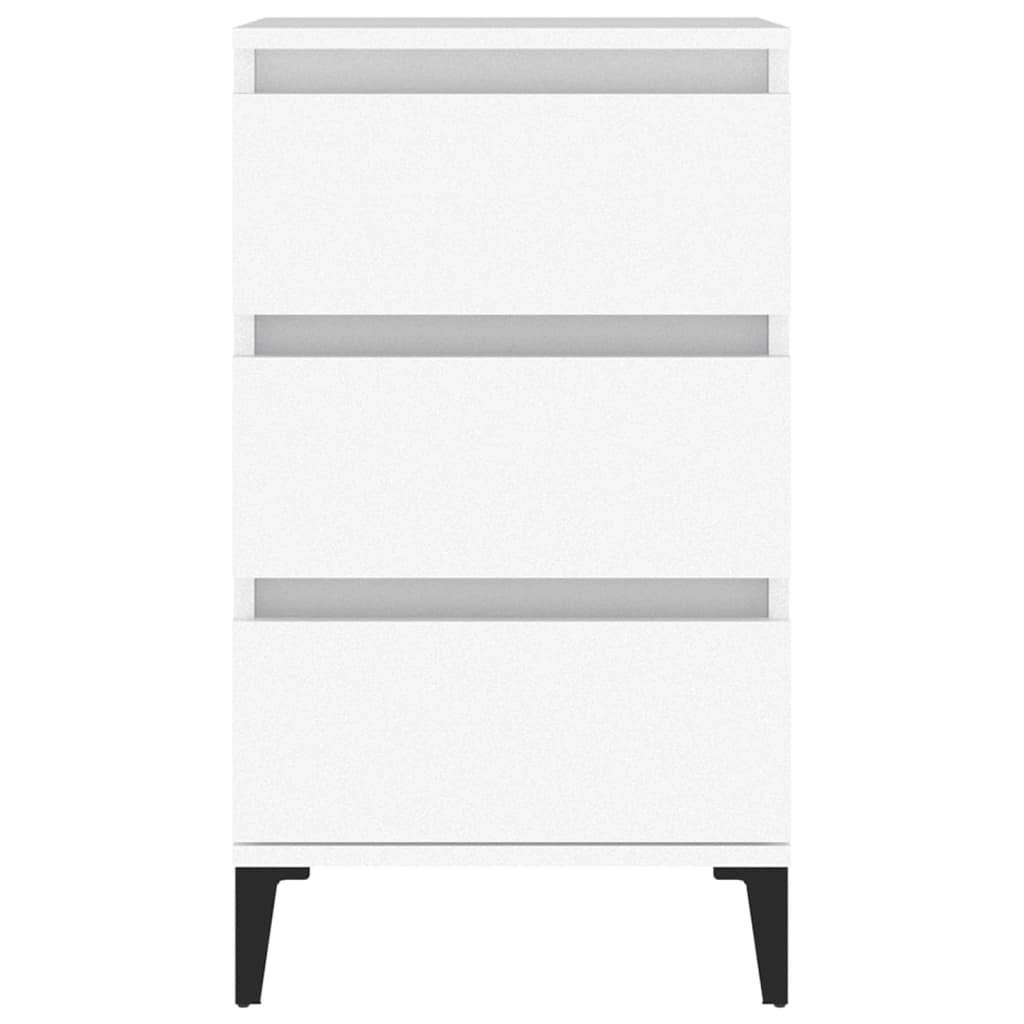 White Bedside Cabinet, Engineered Wood, 40x35x70 cm