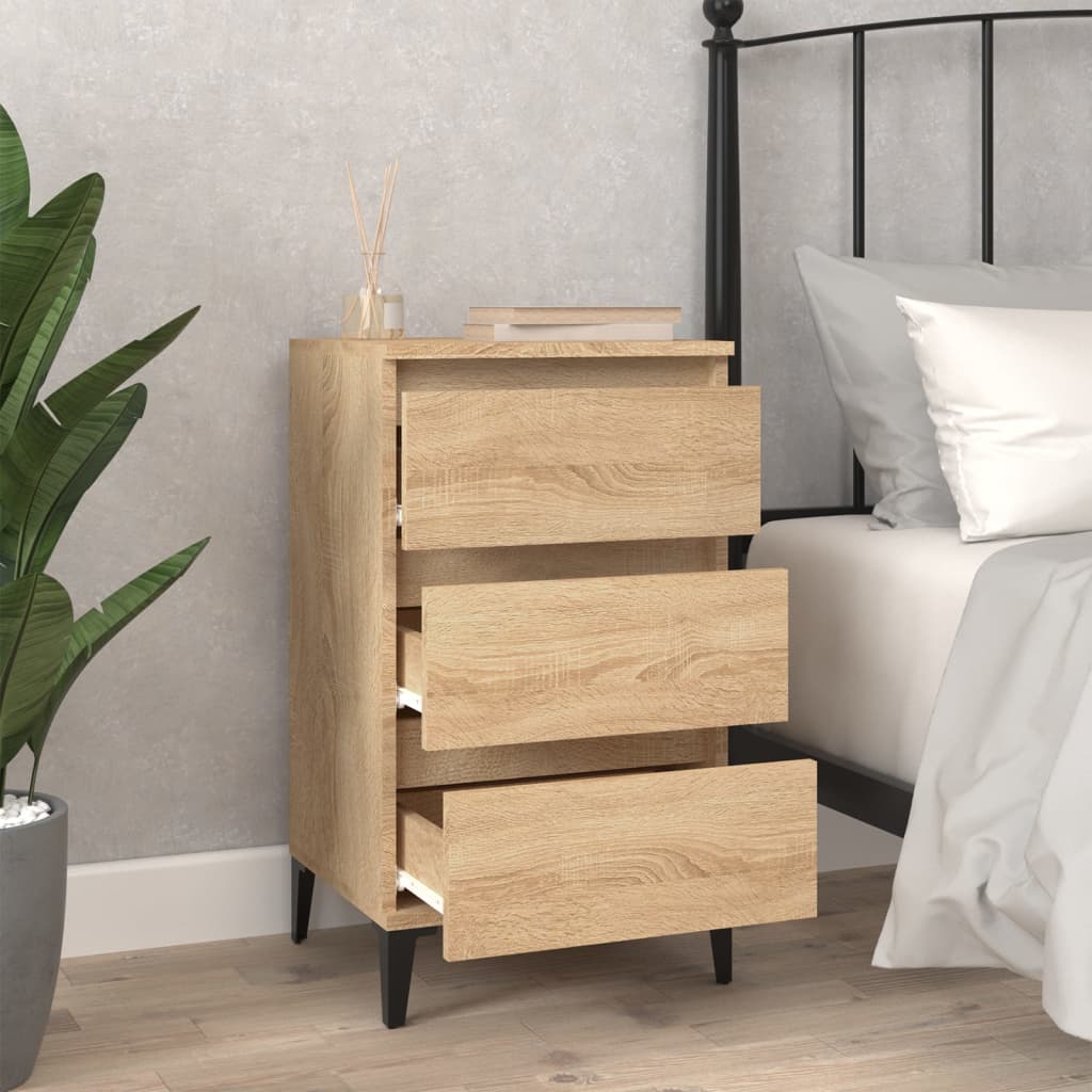 Bedside Cabinet in Sonoma Oak - 40x35x70 cm Engineered Wood