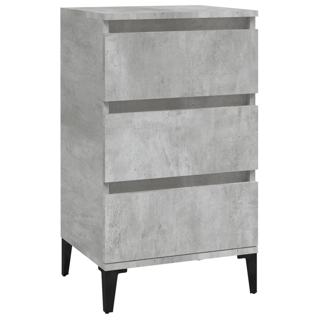 Concrete Grey Bedside Cabinet - 40x35x70 cm Engineered Wood