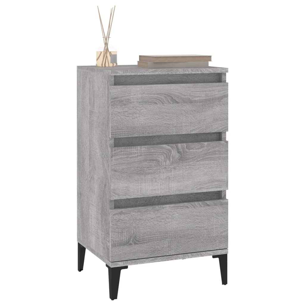 Grey Sonoma Bedside Cabinet 40x35x70 cm - Engineered Wood