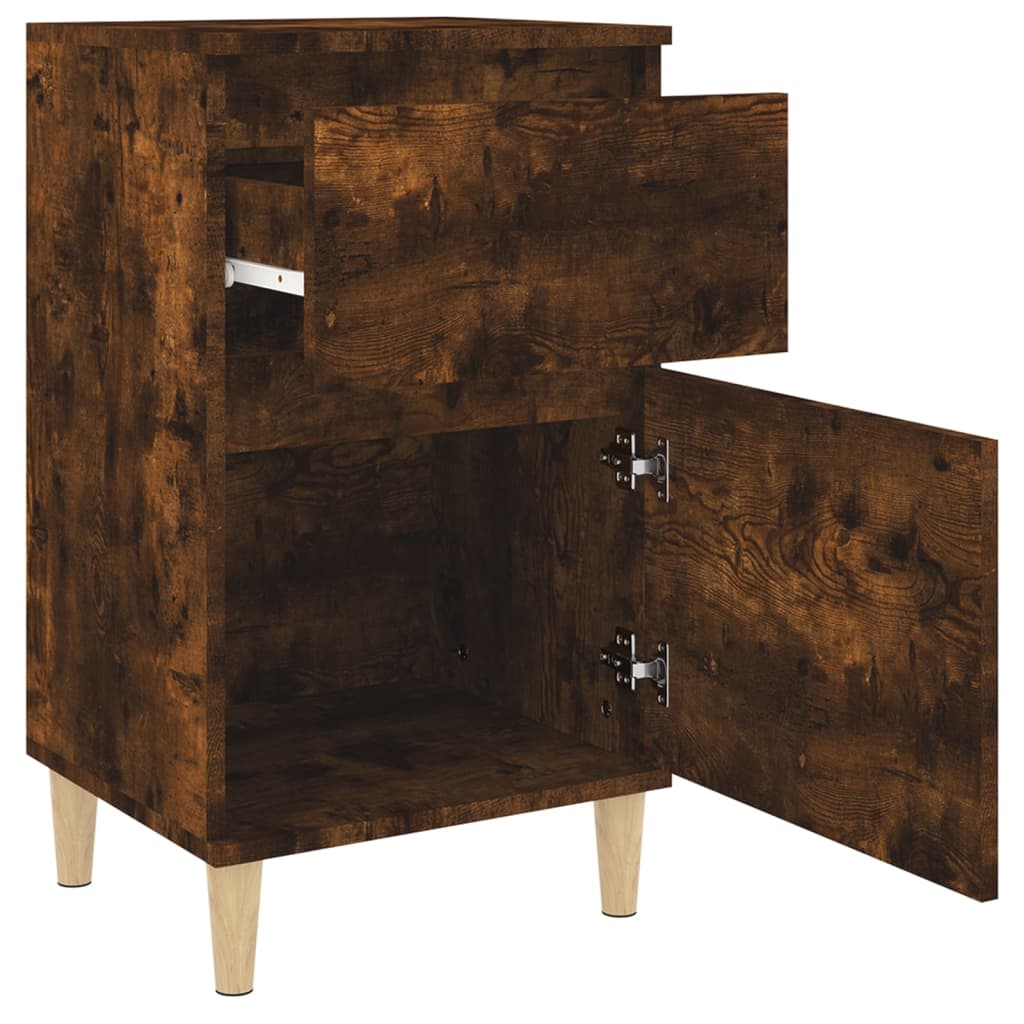 Smoked Oak Bedside Cabinet - 40x35x70 cm Modern Design