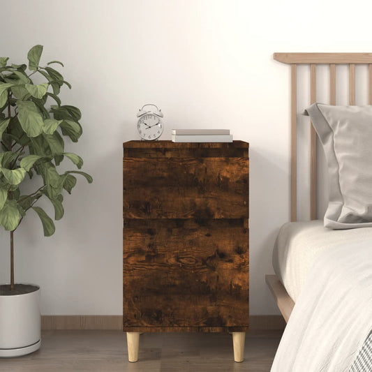 Smoked Oak Bedside Cabinet - 40x35x70 cm Modern Design