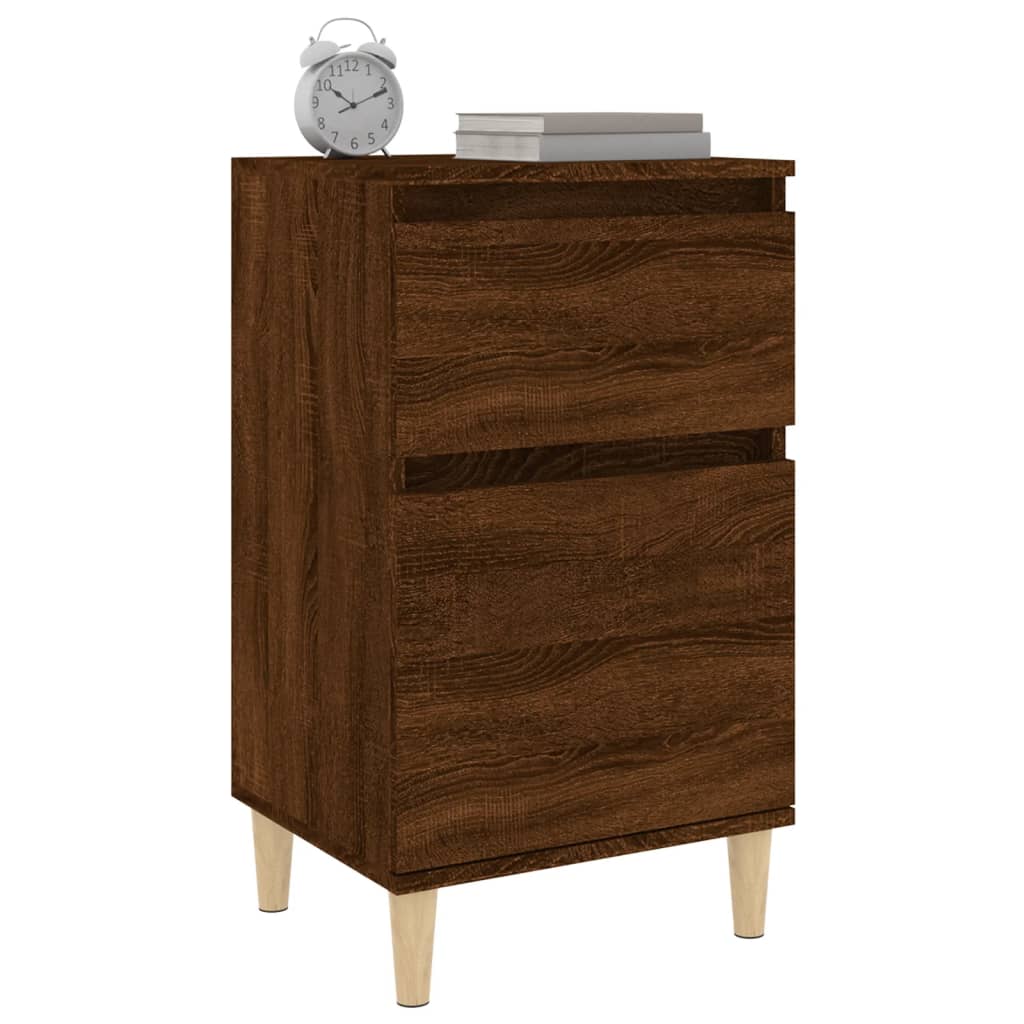 Brown Oak Bedside Cabinet 40x35x70 cm - Stylish & Functional Design