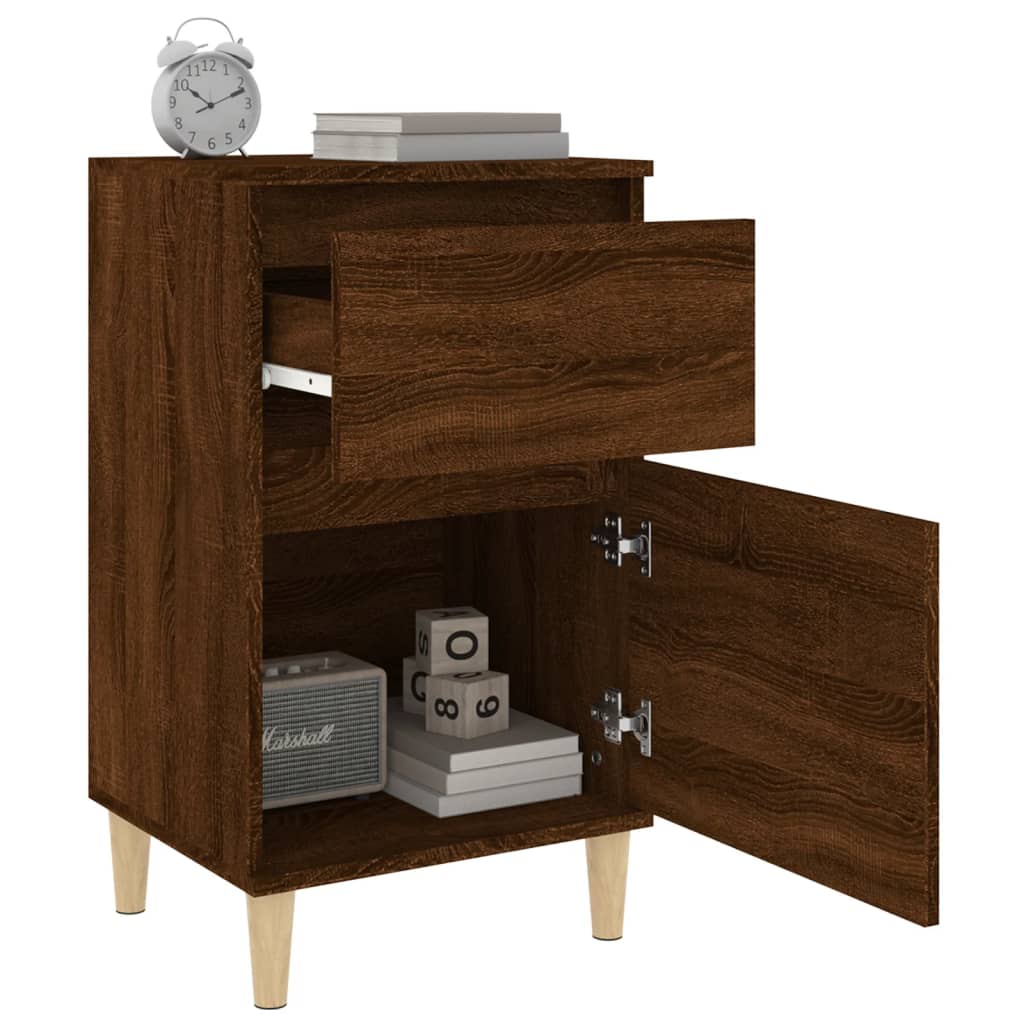 Brown Oak Bedside Cabinet 40x35x70 cm - Stylish & Functional Design
