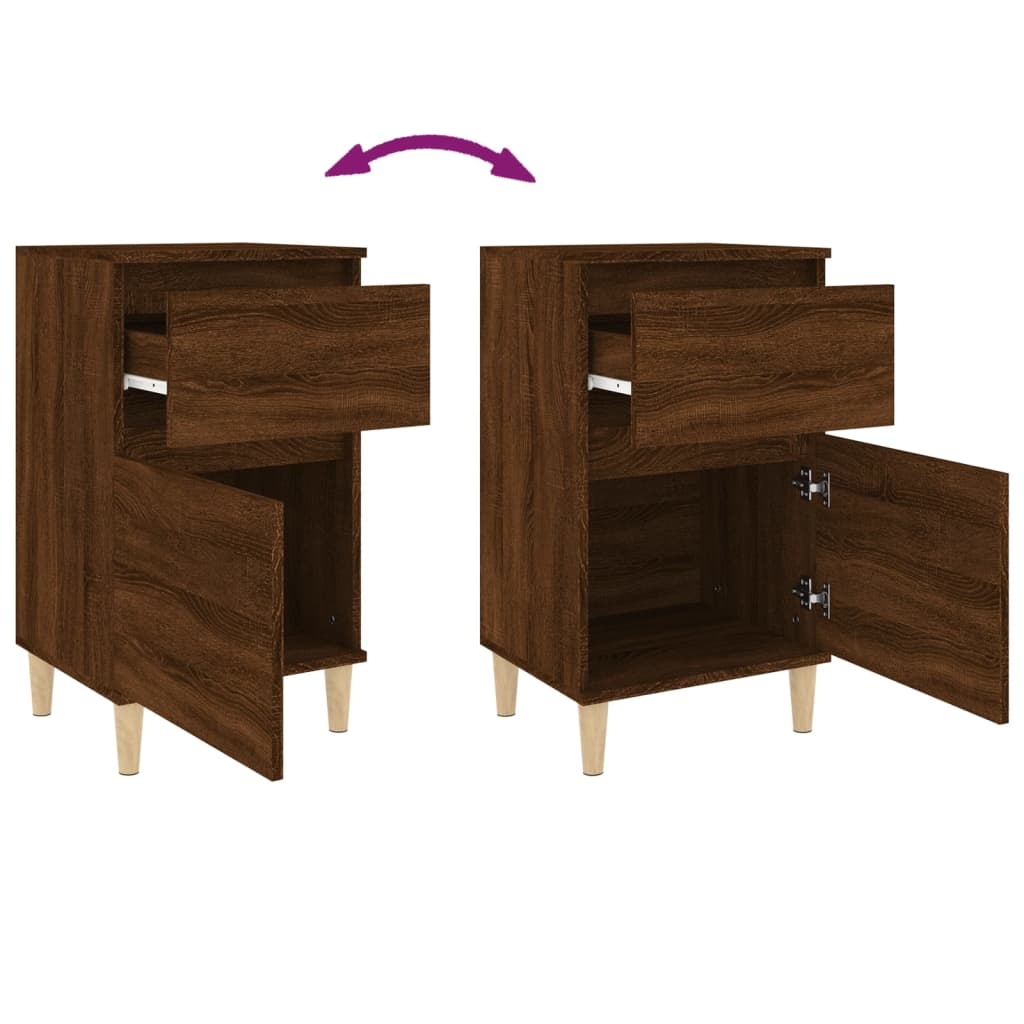 Brown Oak Bedside Cabinet 40x35x70 cm - Stylish & Functional Design