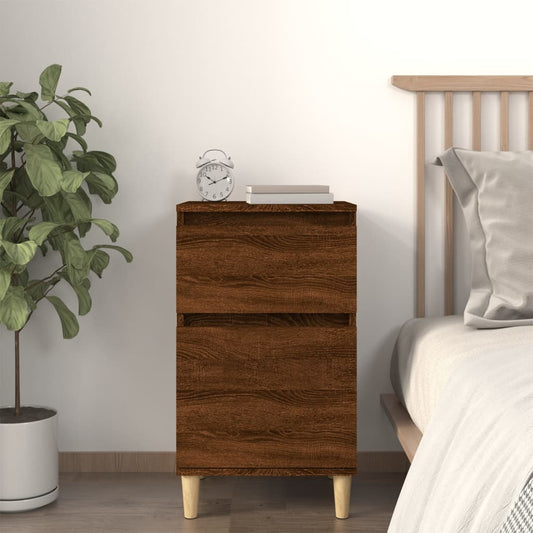 Brown Oak Bedside Cabinet 40x35x70 cm - Stylish & Functional Design
