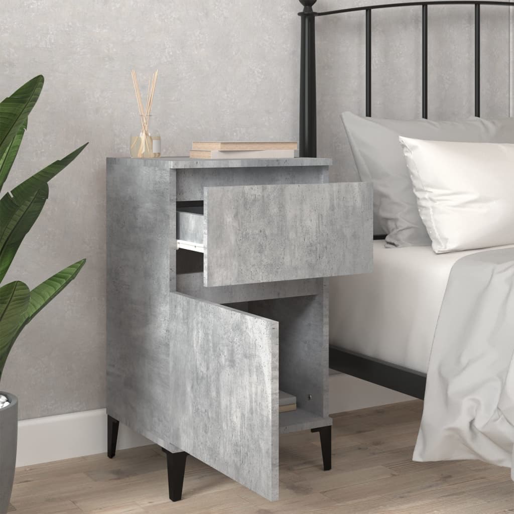 Concrete Grey Bedside Cabinets Set of 2 - 40x35x70 cm