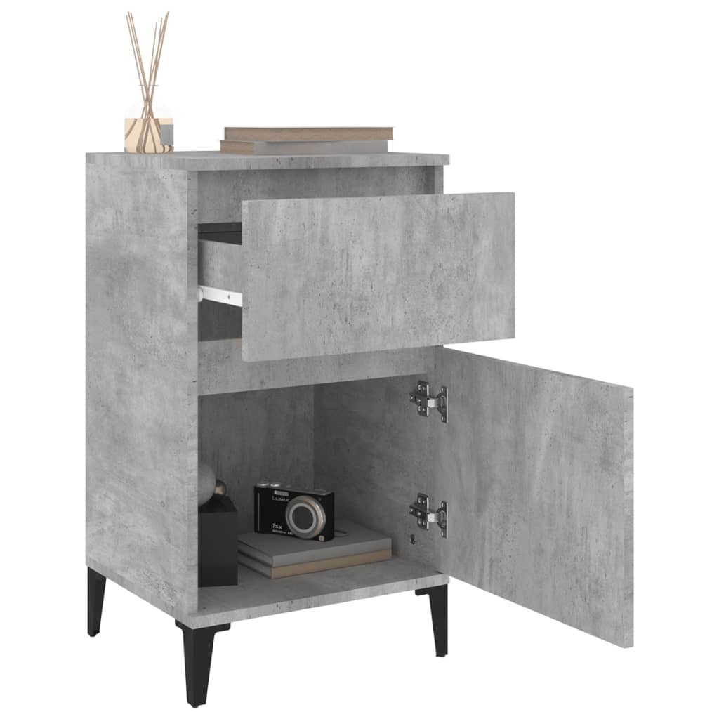 Concrete Grey Bedside Cabinets Set of 2 - 40x35x70 cm