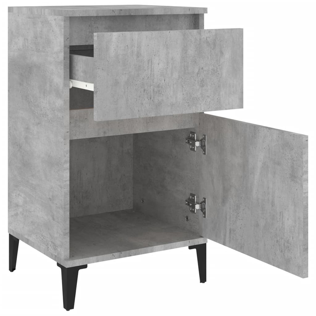 Concrete Grey Bedside Cabinets Set of 2 - 40x35x70 cm