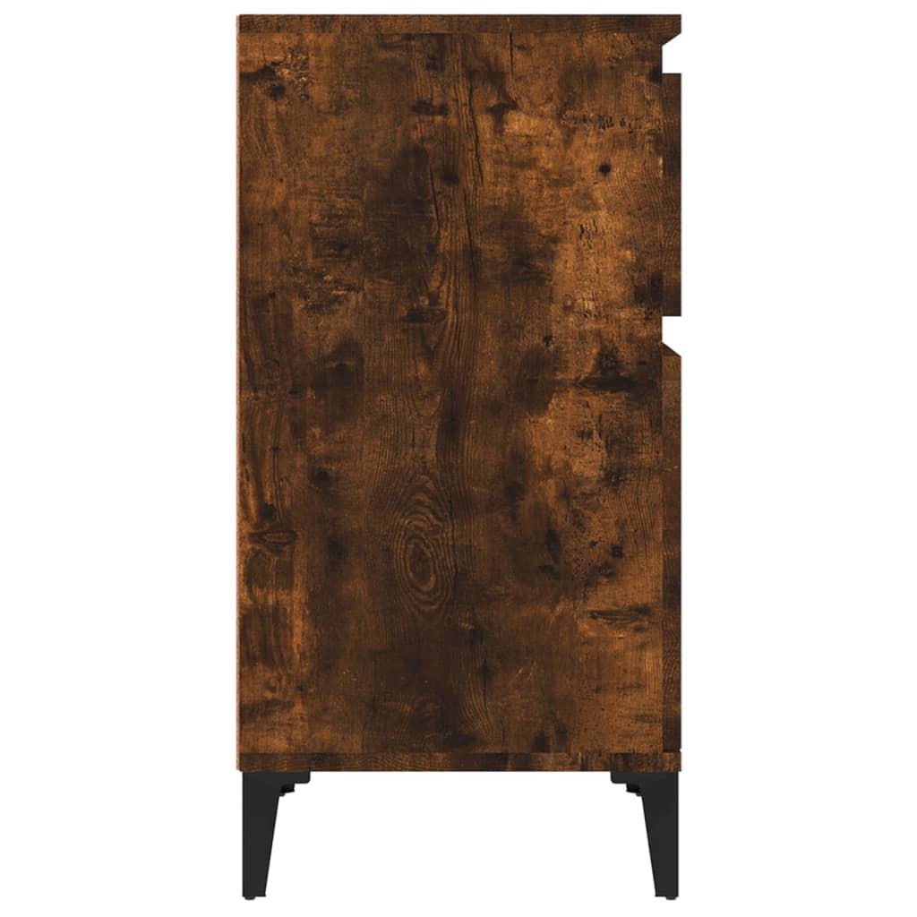 Smoked Oak Bedside Cabinet - 40x35x70 cm Elegant Nightstand