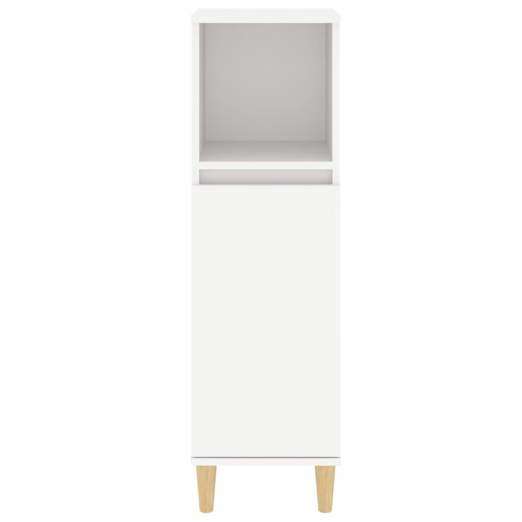 White Engineered Wood Bathroom Cabinet 30x30x100 cm