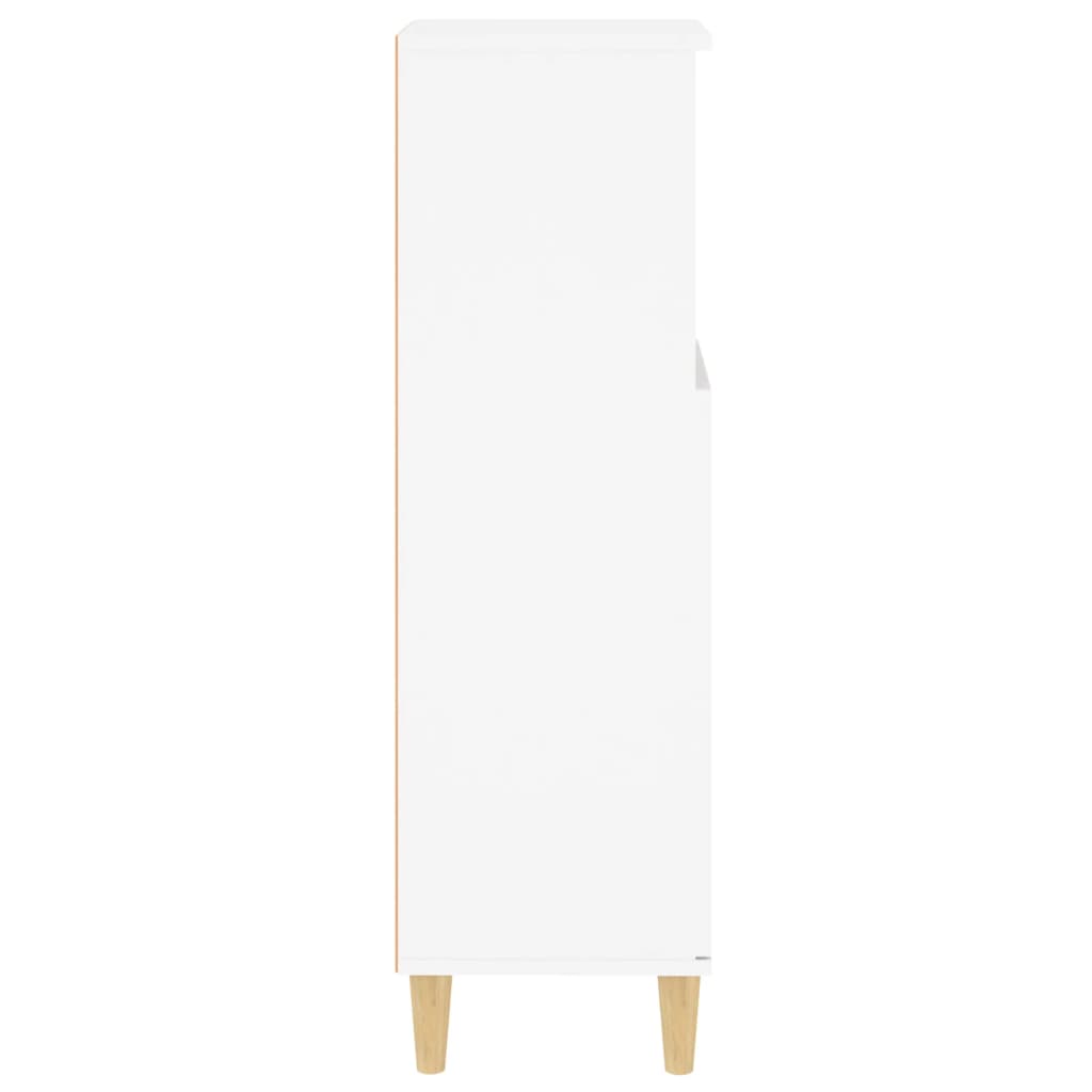 White Engineered Wood Bathroom Cabinet 30x30x100 cm