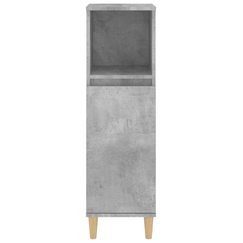 Engineered Wood Bathroom Cabinet - Concrete Grey, 30x30x100 cm