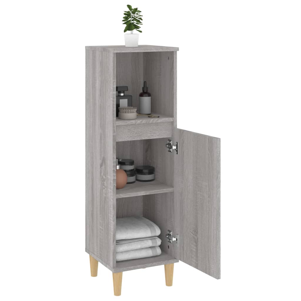 Sonoma Grey Bathroom Cabinet - Engineered Wood 30x30x100cm