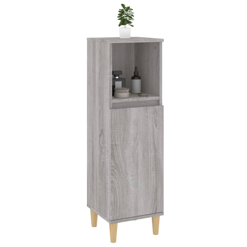 Sonoma Grey Bathroom Cabinet - Engineered Wood 30x30x100cm