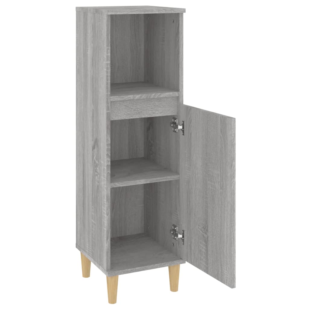 Sonoma Grey Bathroom Cabinet - Engineered Wood 30x30x100cm