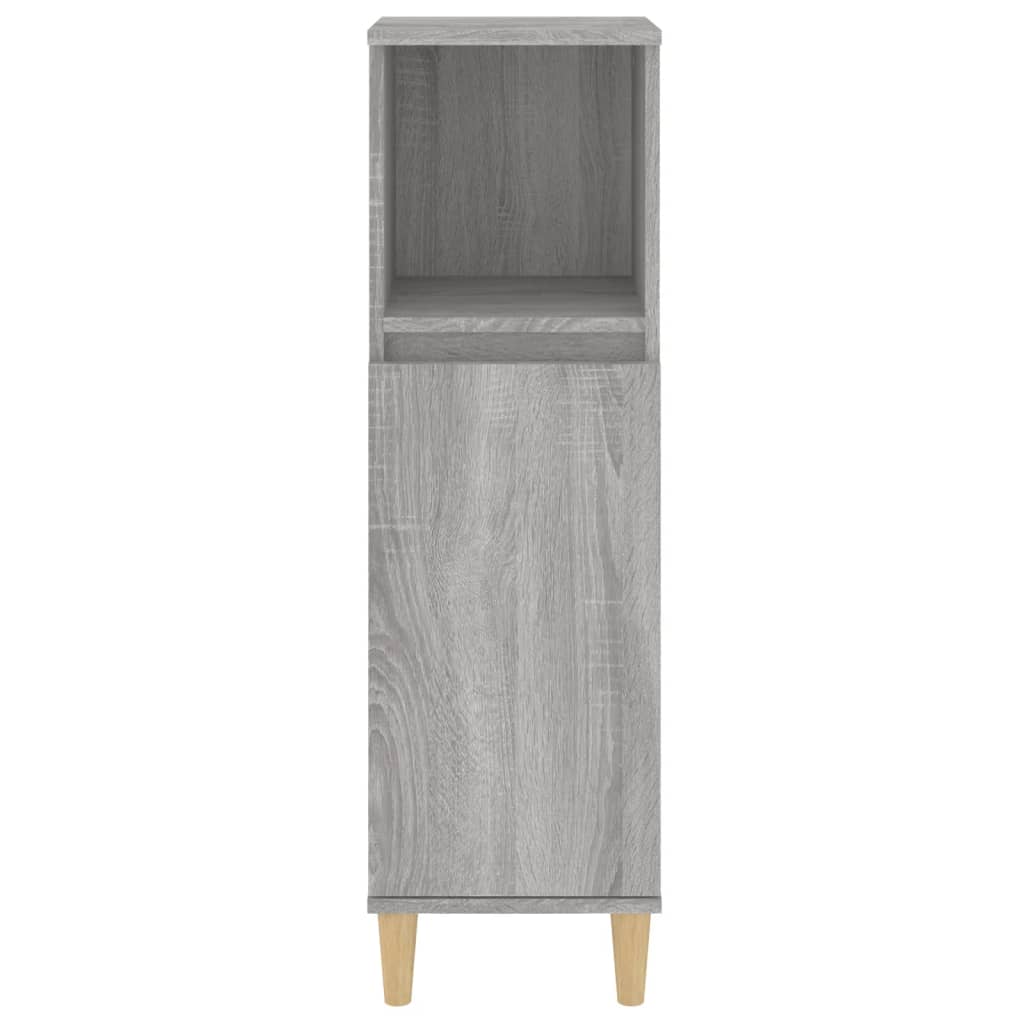 Sonoma Grey Bathroom Cabinet - Engineered Wood 30x30x100cm