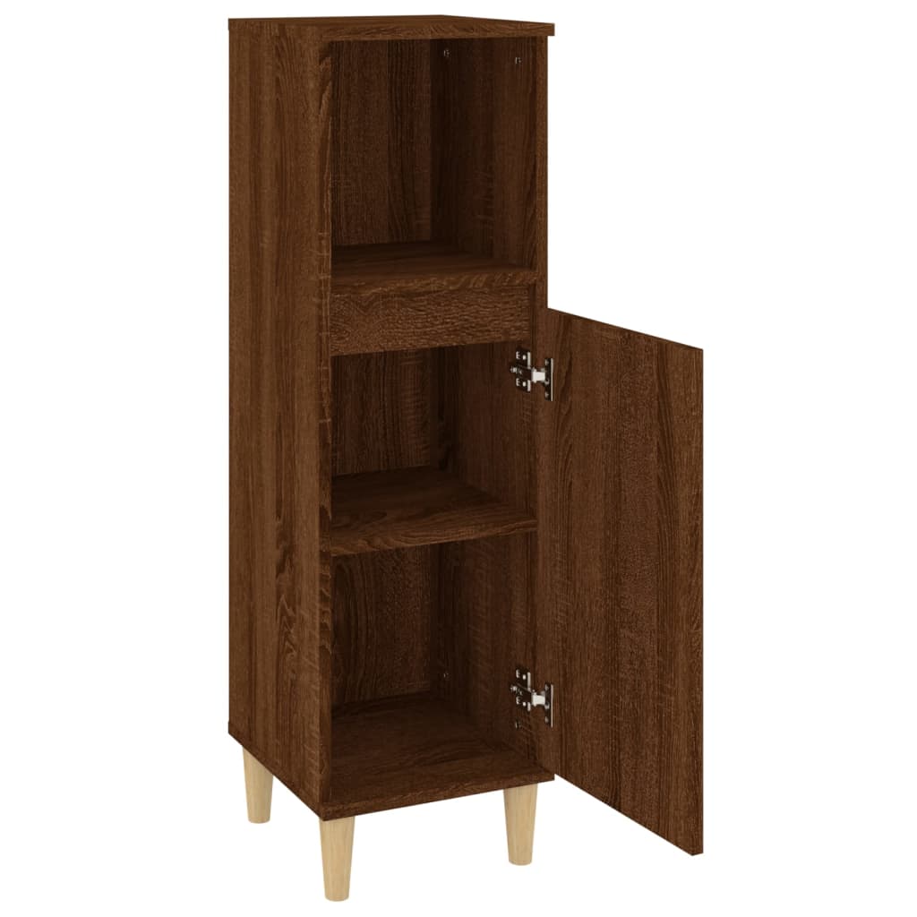Engineered Wood Bathroom Cabinet - Brown Oak, 30x30x100 cm