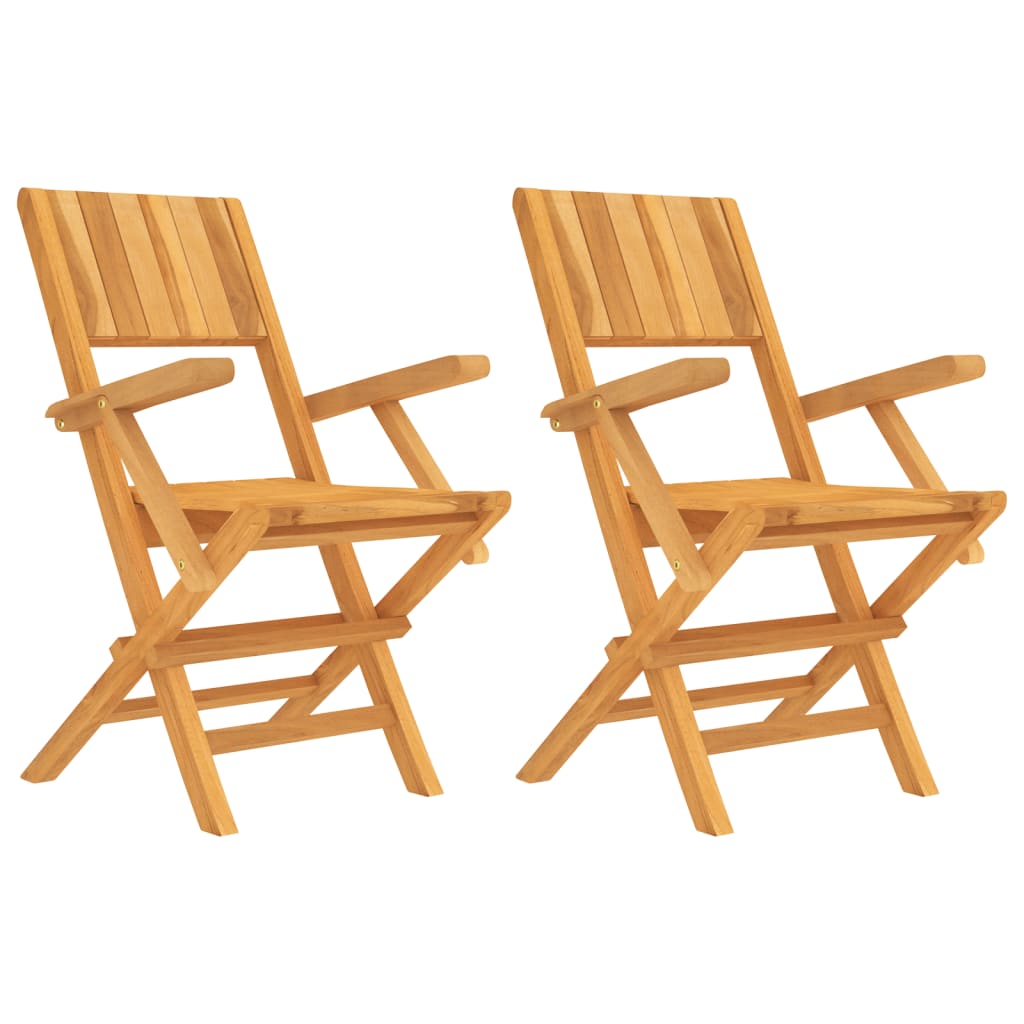 Set of 2 Teak Wood Folding Garden Chairs 55x61x90 cm - Durable & Stylish