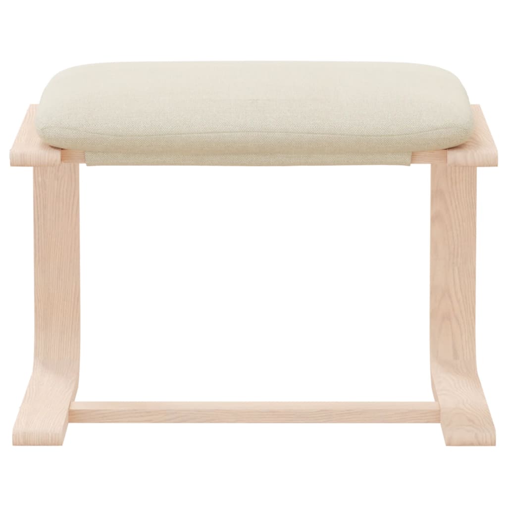 Footstool Cream 51x41x40 cm Fabric