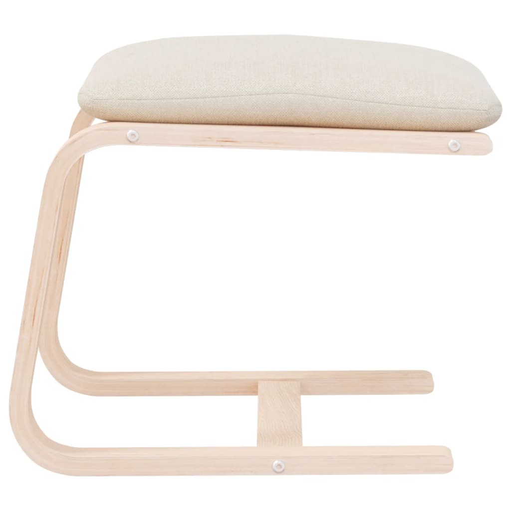 Footstool Cream 51x41x40 cm Fabric