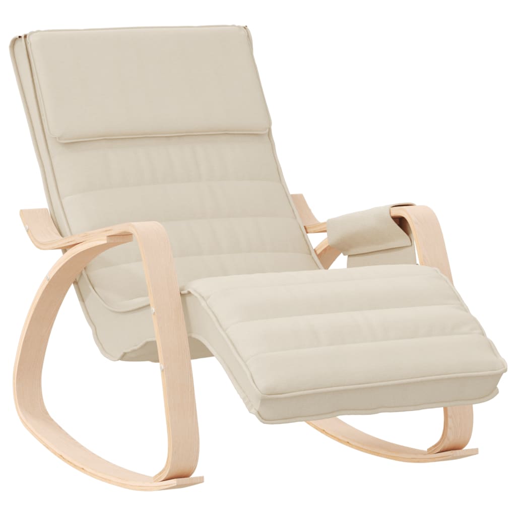 Elegant Cream Fabric Rocking Chair - Cozy Comfort in Style