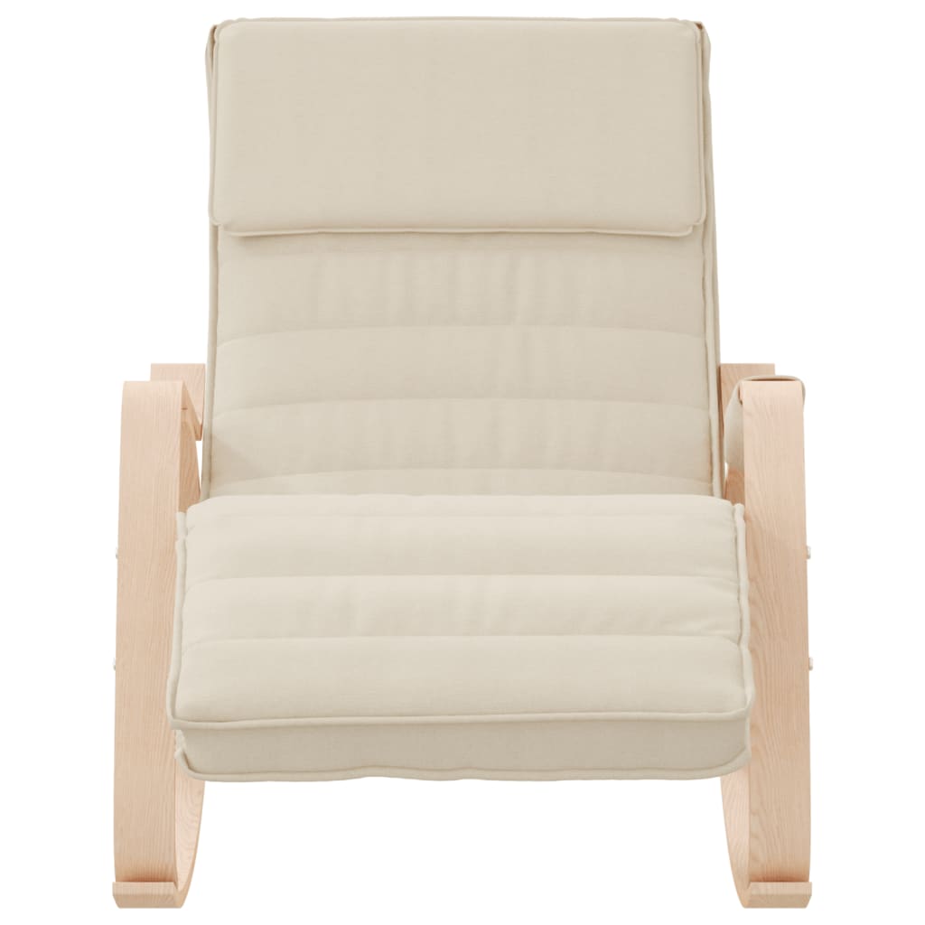 Elegant Cream Fabric Rocking Chair - Cozy Comfort in Style