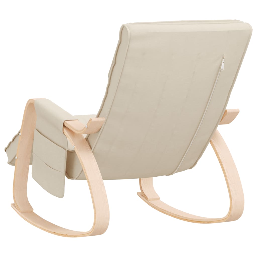 Elegant Cream Fabric Rocking Chair - Cozy Comfort in Style