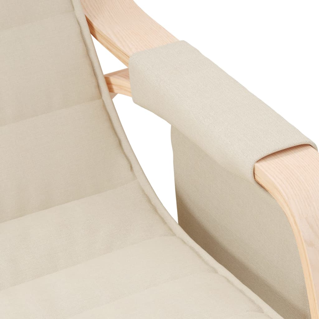 Elegant Cream Fabric Rocking Chair - Cozy Comfort in Style