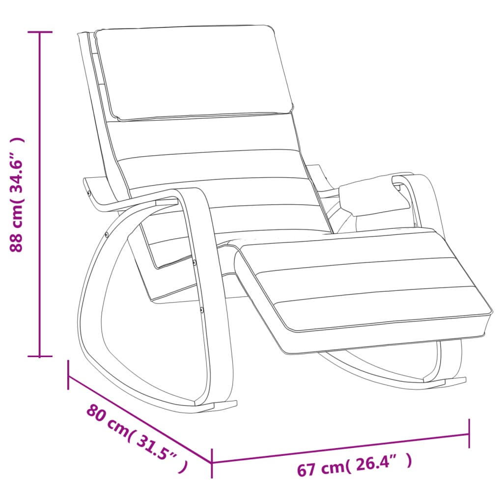 Elegant Cream Fabric Rocking Chair - Cozy Comfort in Style
