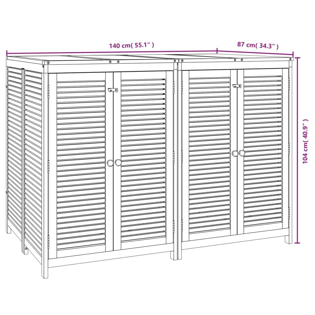 Acacia Wood Garden Storage Box 140x87x104 cm - Durable & Stylish