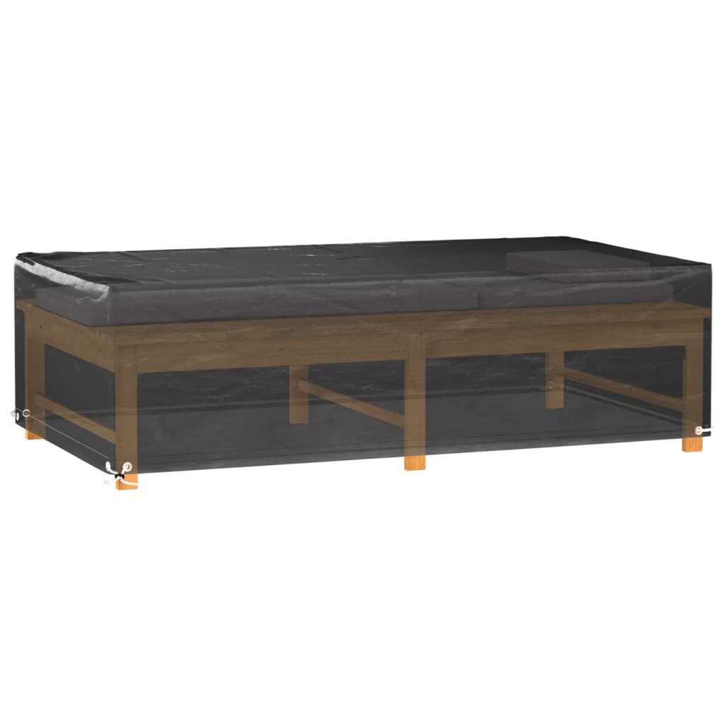 Waterproof Black Garden Furniture Covers Set, 8 Eyelets, 125x70x35 cm