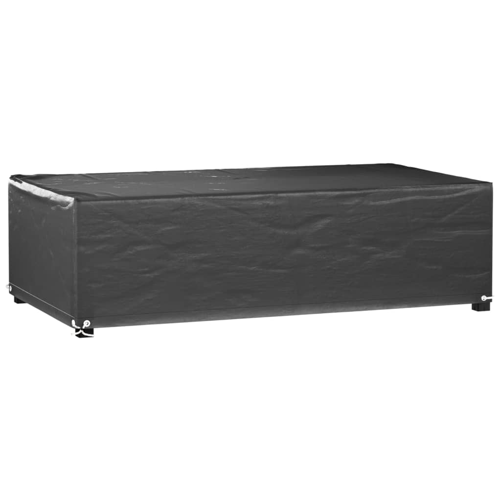 Waterproof Black Garden Furniture Covers Set, 8 Eyelets, 125x70x35 cm