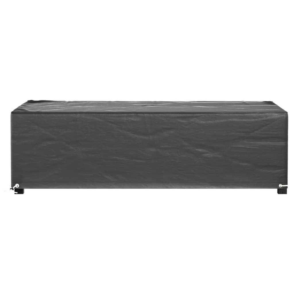 Waterproof Black Garden Furniture Covers Set, 8 Eyelets, 125x70x35 cm