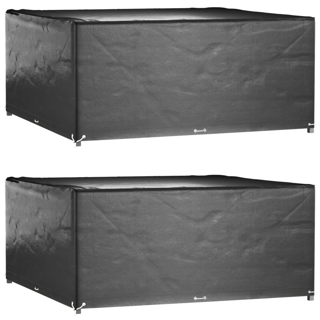 Waterproof Square Garden Furniture Covers 2pcs, Black 250x250x90 cm