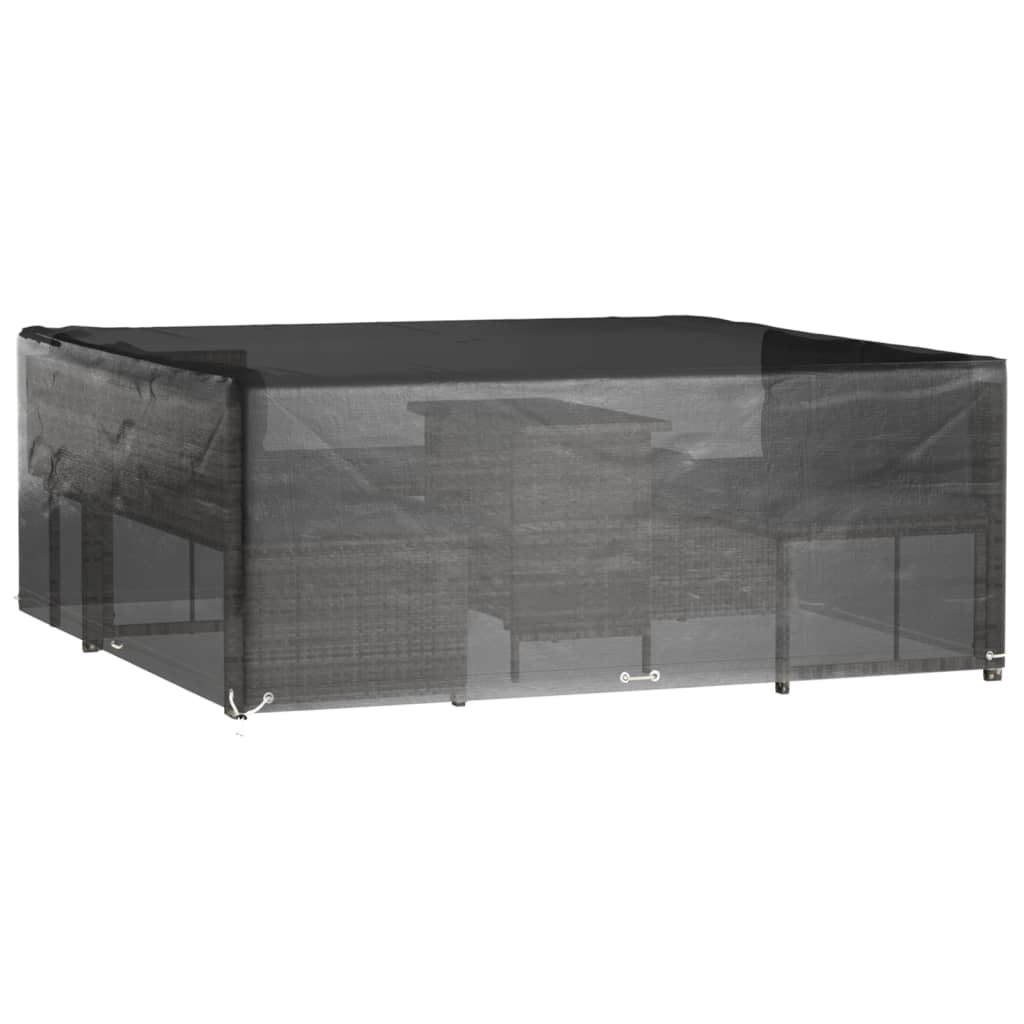 Waterproof Square Garden Furniture Covers 2pcs, Black 250x250x90 cm
