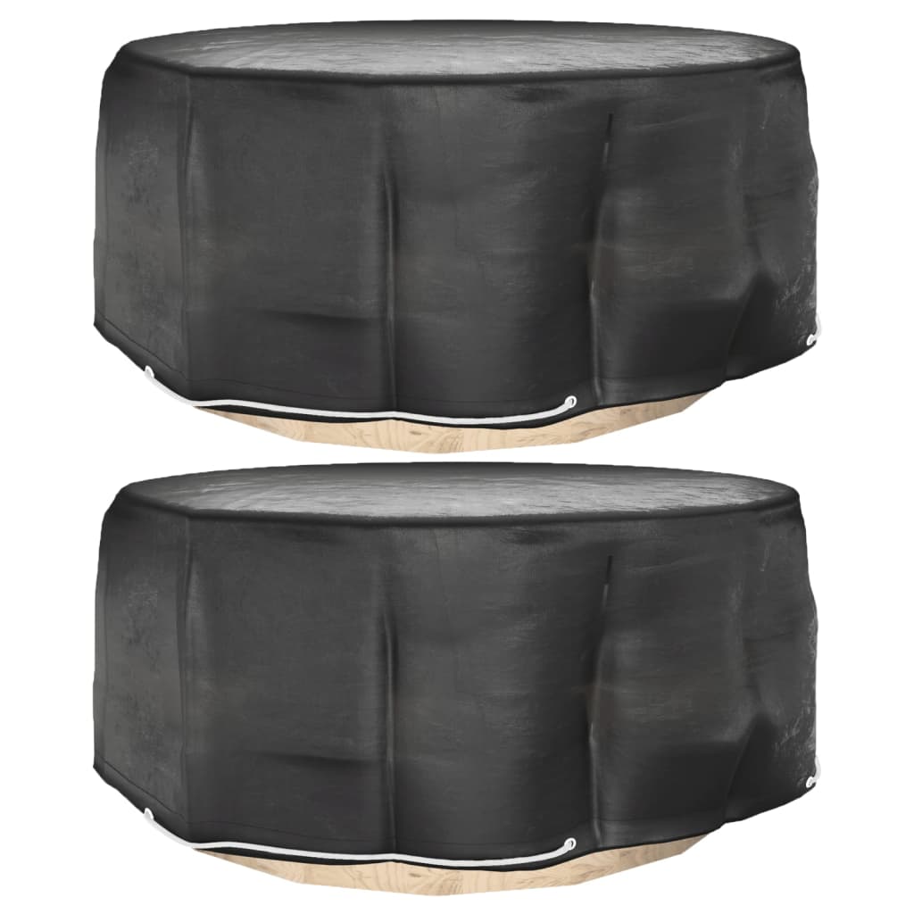 Round Garden Furniture Covers 2pcs, Waterproof, 10 Eyelets, Ø260x90 cm