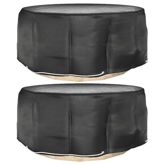 Round Garden Furniture Covers 2pcs, Waterproof, 10 Eyelets, Ø260x90 cm