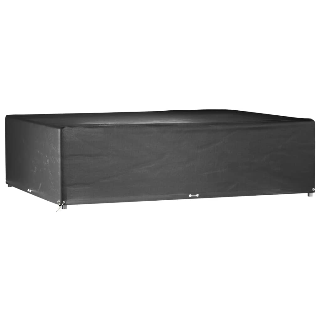 Durable Black Garden Furniture Covers 2pcs 300x200x75cm 16 Eyelets